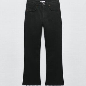 ZARA MID-RISE TRF CROPPED FLARED JEANS SIZE US6 MEX 28 EUR 38